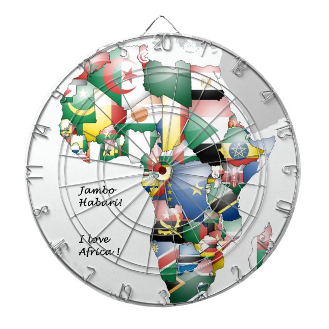 Celebration of Africa in Flags Design Dartboard (Front)