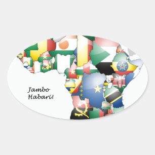 Celebration of Africa in Flags Design Oval Sticker