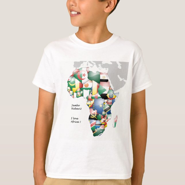 Celebration of Africa in Flags Design T-Shirt (Front)