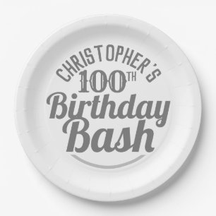 Celebration of Age 100th Birthday Paper Plates