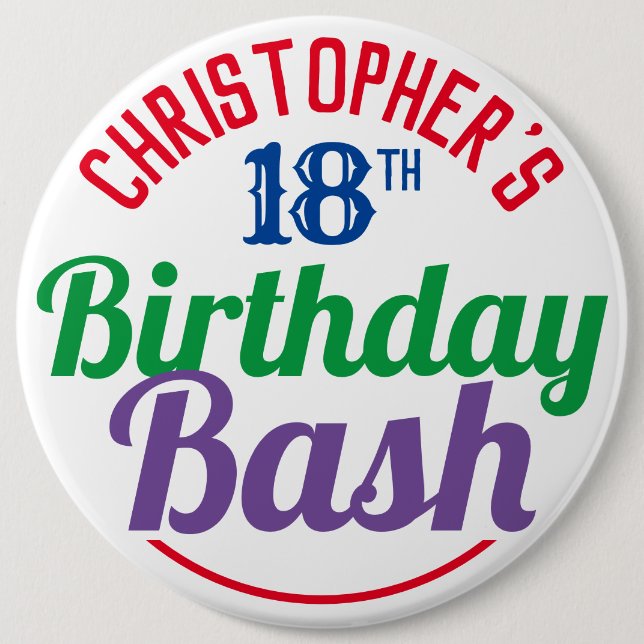 Celebration of Age 18th Birthday Button (Front)