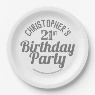 Celebration of Age 21st Birthday Paper Plates