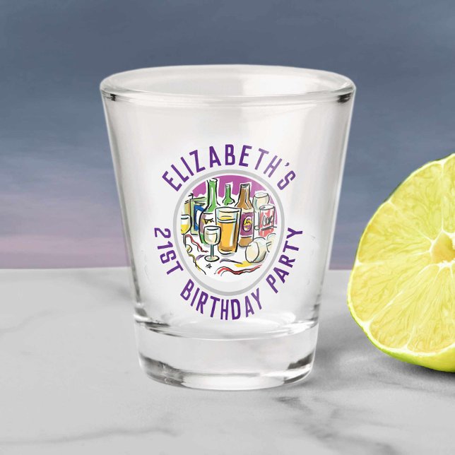 Celebration of Age 21st Birthday Shot Glass (Creator Uploaded)