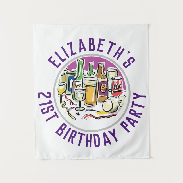 Celebration of Age 21st Birthday Tapestry (Front)