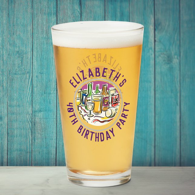 Celebration of Age 40th Birthday Glass (Creator Uploaded)