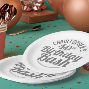Celebration of Age 40th Birthday Paper Plates