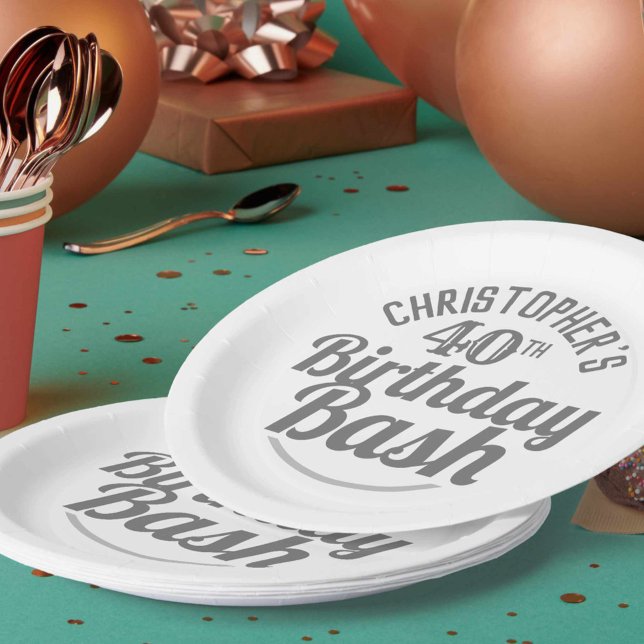 Celebration of Age 40th Birthday Paper Plates (Creator Uploaded)