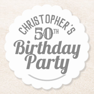 Celebration of Age 50th Birthday Paper Coaster