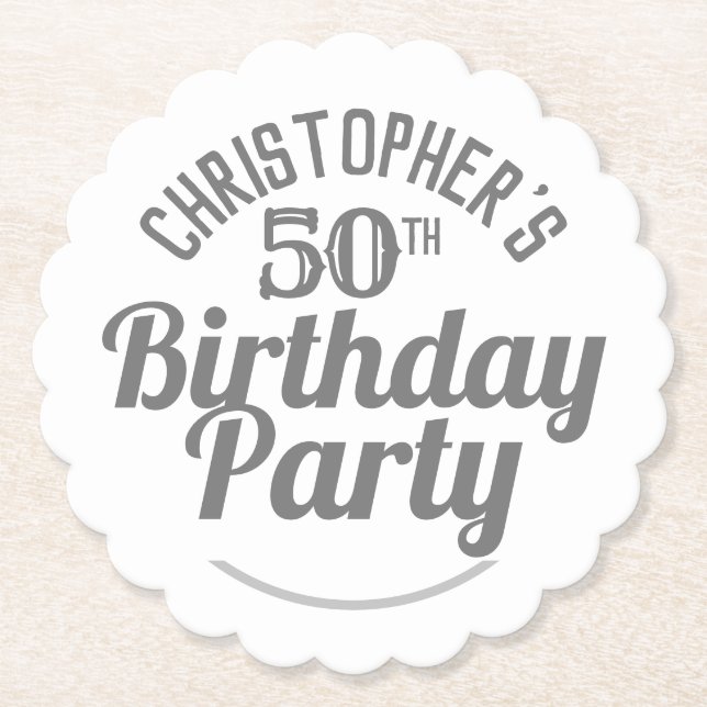 Celebration of Age 50th Birthday Paper Coaster (Front)