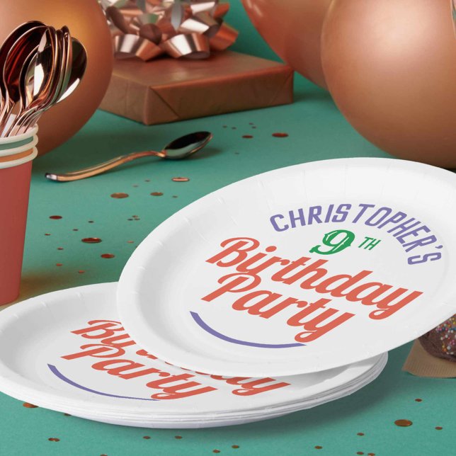 Celebration of Age 9th Birthday Paper Plates (Creator Uploaded)