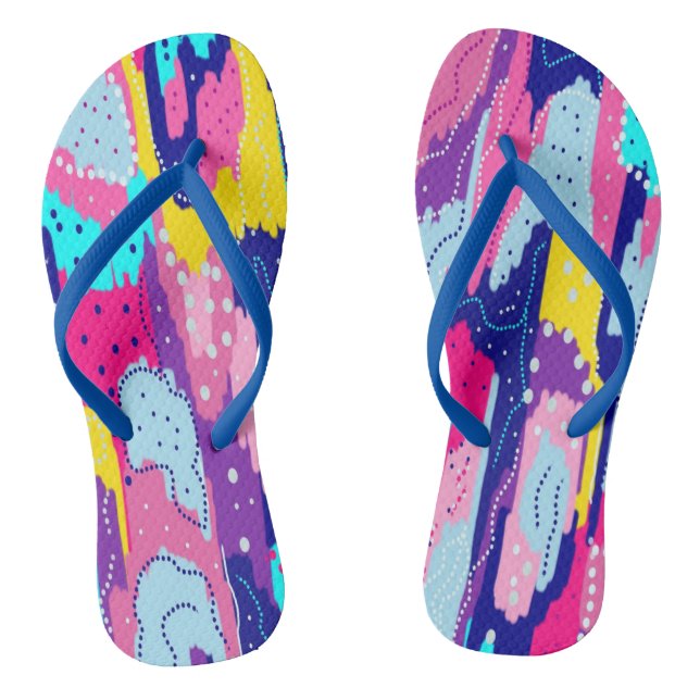 Celebration of Colour Abstract Art Flip Flops (Footbed)