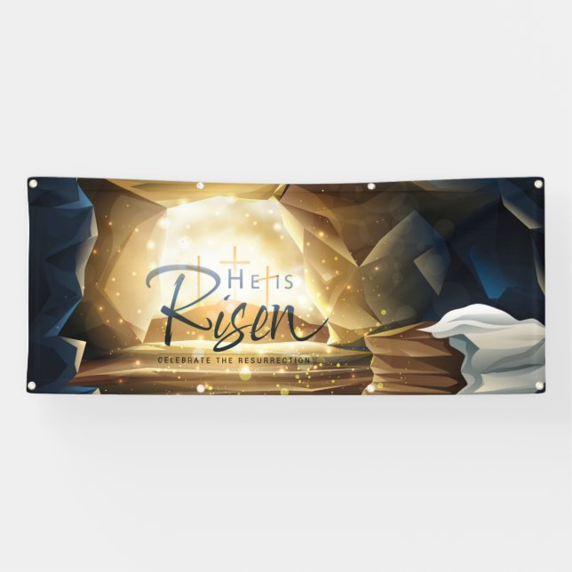 Celebration of Easter Sunday Empty Tomb of Christ Banner (Horizontal)