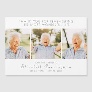 Celebration of Her Life Modern Thank You Card