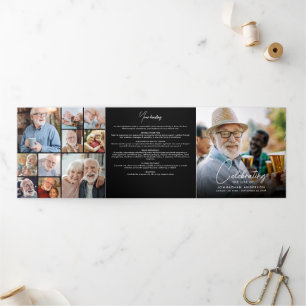 Celebration of Life 18-Photo Memorial/Funeral Tri-Fold Programme