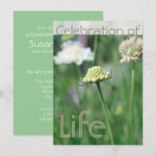 Celebration of Life 1 Floral Landscape Invitation