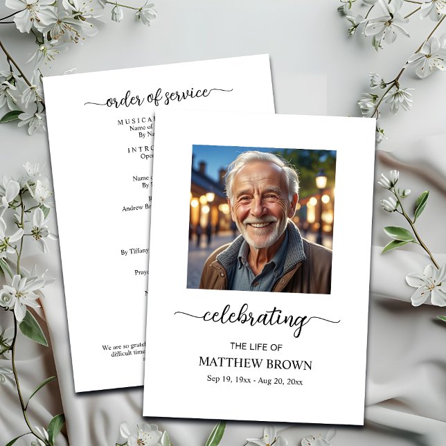 Celebration of Life 1 Photo Memorial Funeral  Programme (Creator Uploaded)