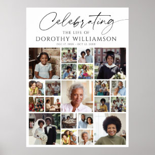 Celebration of Life 21 Photo Collage Memorial Poster