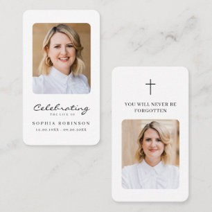 Celebration of Life 2 Photo Funeral Prayer Card