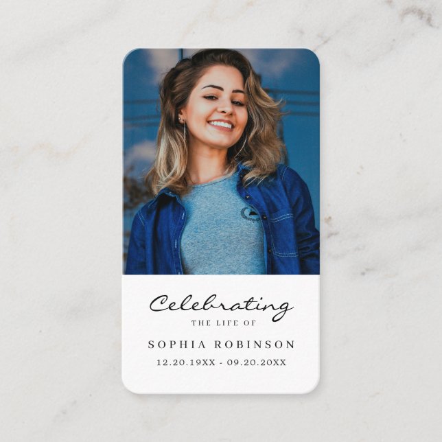 Celebration of Life 2 Photo Funeral Prayer Card (Front)