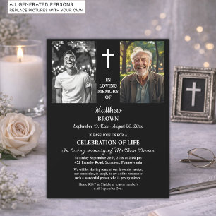 Celebration Of Life 2 Photos Funeral Invitation