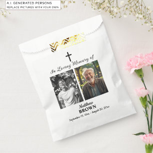 Celebration Of Life 2 Photos Funeral White Favour Bags