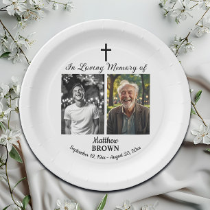 Celebration Of Life 2 Photos Funeral White Paper Plate