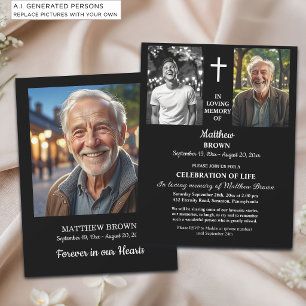 Celebration Of Life 3 Photos Funeral Invitation