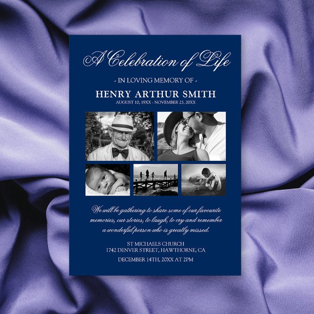 Celebration of Life 5 Picture Invitation (Creator Uploaded)