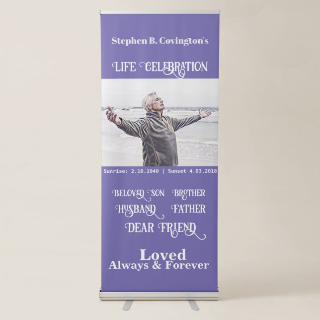 Celebration of Life Always Loved Memorial  Retractable Banner (Front)