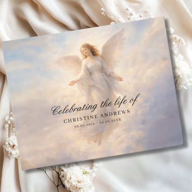  Celebration of Life - Angel Funeral Memorial Guest Book (Custom Celebration of Life - Angel Funeral Memorial Guest Book)