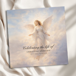  Celebration of Life - Angel Funeral Memorial Guest Book
