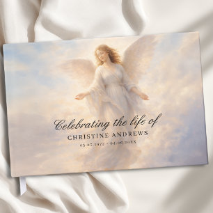  Celebration of Life - Angel Funeral Memorial Guest Book