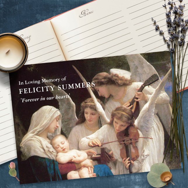 Celebration of Life Angel Song Sympathy Funeral Guest Book (funeral guest books, sympathy, celebration of life, in loving memory, memorial service, remembrance,)