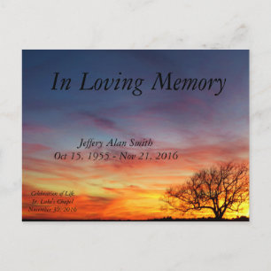 Celebration of Life Announcement Postcard