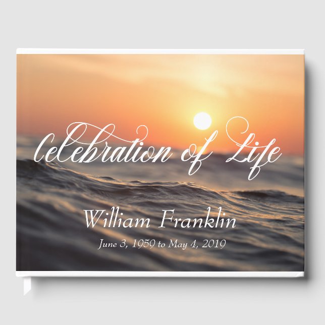 Celebration of Life Beach Sea Ocean Water Memorial Guest Book (Front)