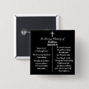 Celebration Of Life Bible Verse Funeral Keepsake 15 Cm Square Badge
