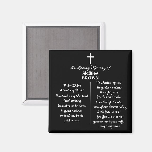 Celebration Of Life Bible Verse Funeral Keepsake Magnet (Front/Back)