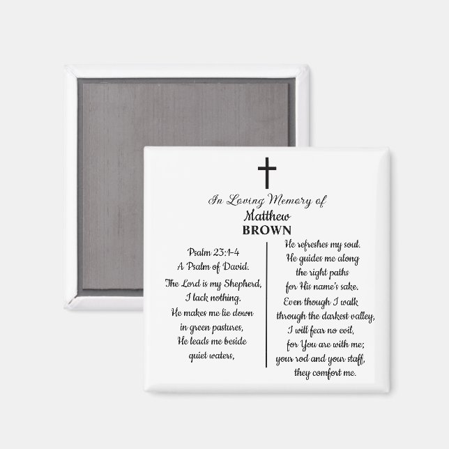 Celebration Of Life Bible Verse Funeral Keepsake Magnet (Front/Back)