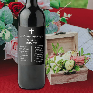 Celebration Of Life Bible Verse Funeral Wine Label