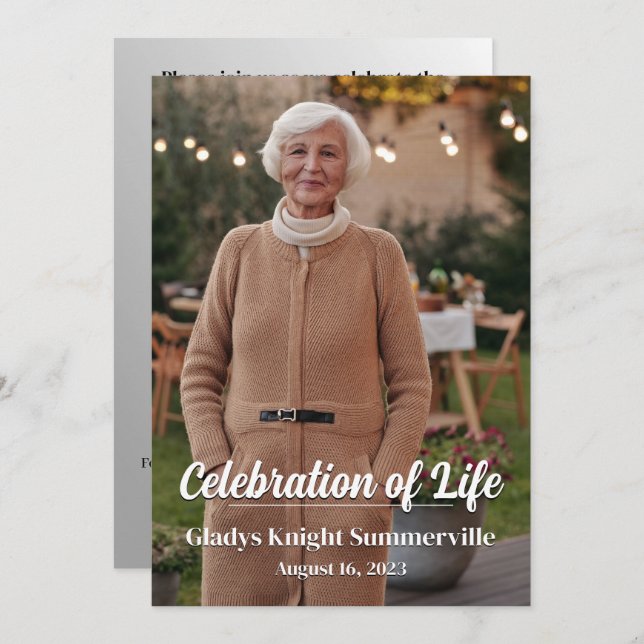 Celebration of Life Card | Eternally Yours QR Code (Front/Back)