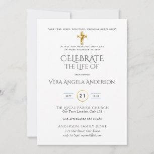 Celebration of Life Catholic Funeral Memorial Inv.