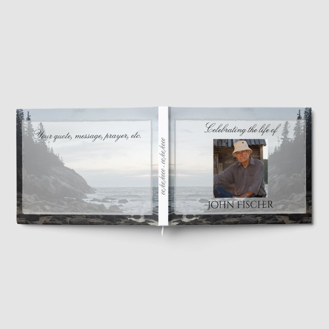 Celebration of Life Coastal Funeral Memorial  Guest Book (Full)