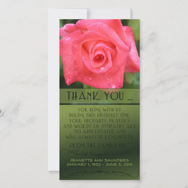 Celebration of Life, Coral Rose, You Customise (Front)