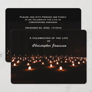 Celebration of Life, Dramatic Field of Candles Invitation