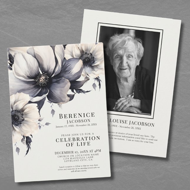 Celebration Of Life Elegant Memorial Service Invitation (Celebration Of Life Elegant Memorial Service Invitation)