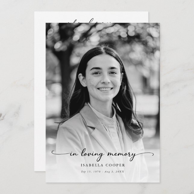 Celebration of life Elegant Photo Memorial Funeral Programme (Front/Back)