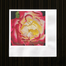 Celebration of Life Elegant Red & Gold Rose Floral