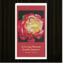 Celebration of Life Elegant Red & Gold Rose Floral