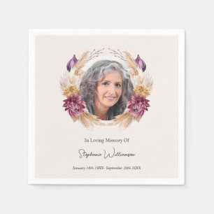 Celebration of Life Fall Floral  Wreath  Napkin