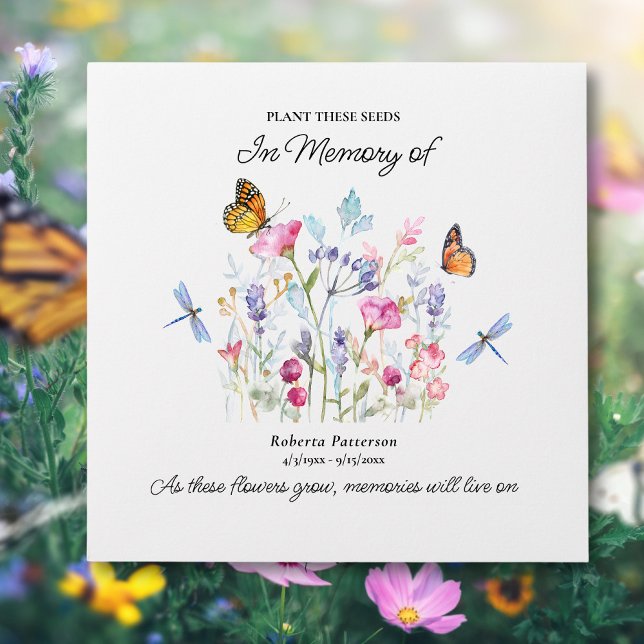 Celebration of Life Favour Flowers & Butterflies Envelope (Creator Uploaded)
